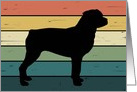 Rottweiler Dog on Retro Rainbow Background card