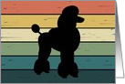 Poodle Dog on Retro Rainbow Background card