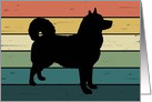 Siberian Husky Dog on Retro Rainbow Background card