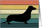 Dachshund Dog on Retro Rainbow Background card