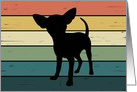 Chihuahua Dog on Retro Rainbow Background card