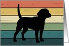 Beagle Dog on Retro Rainbow Background card
