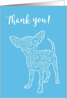 Thank You, Swirl Pattern Chihuahua card