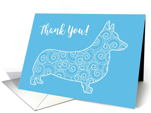 Thank You, Swirl Pattern Corgi card (1461540)