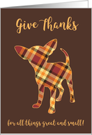 Thanksgiving Plaid Chihuahua card