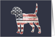 Patriotic Beagle Dog, Blank card
