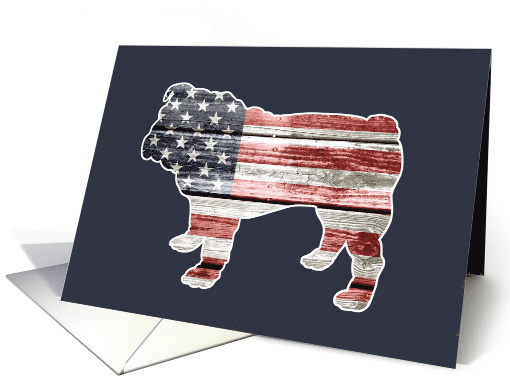 Patriotic English Bulldog, Blank card (1469818)