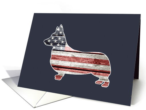 Patriotic Corgi, Blank card (1469832)