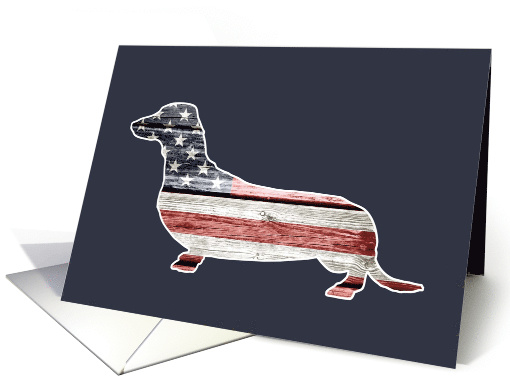 Patriotic Dachshund, Blank card (1469834)