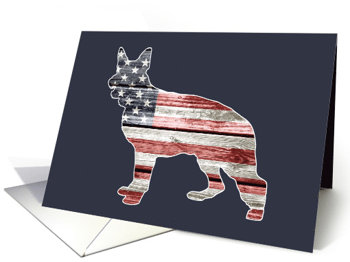 Patriotic German Shepherd, Blank card (1469836)