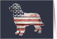 Patriotic Golden Retriever, Blank card