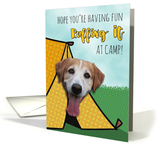 Ruffing It At Camp, Cute Dog in Tent card (1483268)