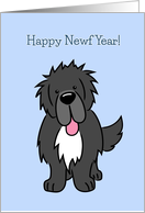 Happy New Year, Newfoundland Dog card