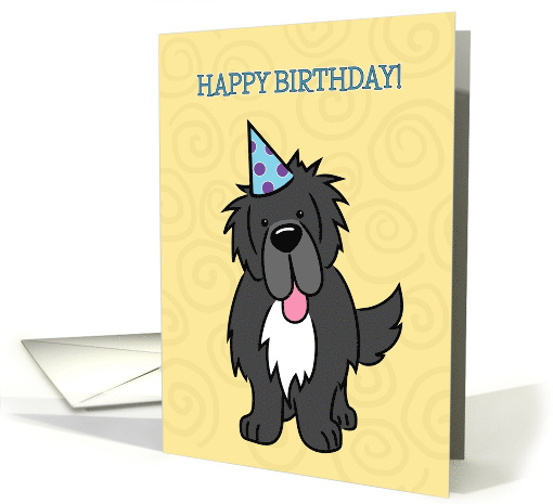 Happy Birthday, Cartoon Newfoundland Dog card (1511888)