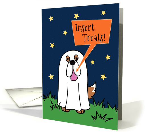 Halloween Saint Bernard Ghost Dog, Insert Treats card (1531402)