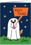 Halloween Saint Bernard Ghost Dog, Insert Treats card