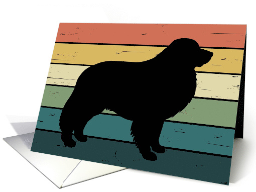 Great Pyrenees Dog on Retro Rainbow Background card (1564190)