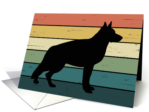German Shepherd Dog on Retro Rainbow Background card (1564500)