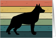 German Shepherd Dog on Retro Rainbow Background card