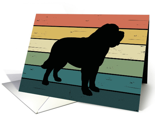 Saint Bernard Dog on Retro Rainbow Background card (1564512)