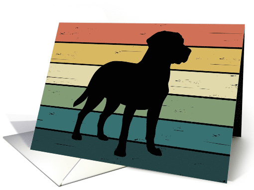 Labrador Retriever Dog on Retro Rainbow Background card (1564526)