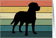 Labrador Retriever Dog on Retro Rainbow Background card