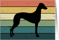 Greyhound Dog on Retro Rainbow Background card