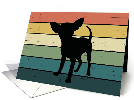 Chihuahua Dog on Retro Rainbow Background card (1564578)