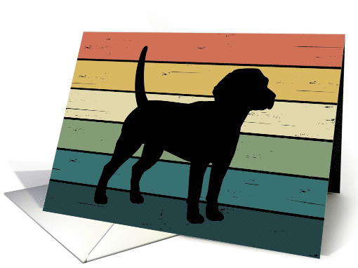 Beagle Dog on Retro Rainbow Background card (1564580)