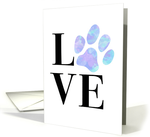 Congratulations on New Male Dog, Love with Blue Paw Print card