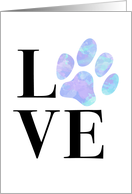 Congratulations on New Male Dog, Love with Blue Paw Print card