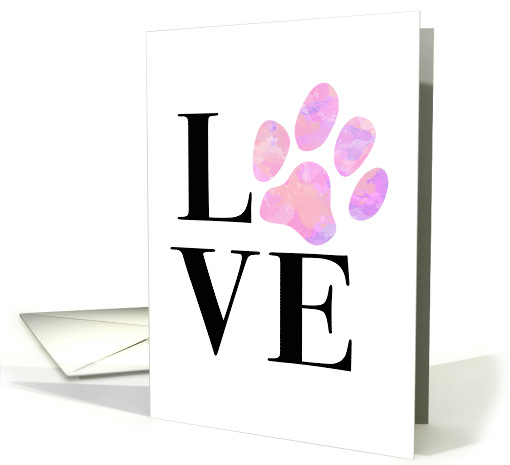 Congratulations on New Female Dog, Love with Blue Paw Print card