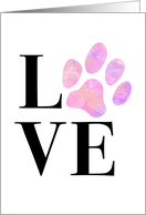 Congratulations on New Female Dog, Love with Blue Paw Print card