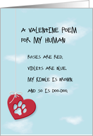 Funny Valentine’s Day Poem from the Dog card