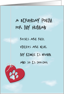 Funny Birthday Poem from the Dog card