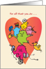Beastly Acrobatic, Unicyle-Riding Family Valentine card