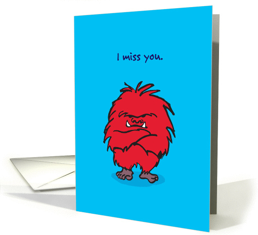 Ornery Red Beastie Missing You card (1461776)