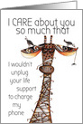 Quirky and Funny Giraffe i Care about you card