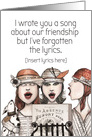 Friend Funny Singing Girls Collage Humor card