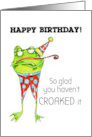 Happy Birthday Frog Glad you haven’t Croaked it card