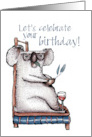 Birthday Celebration Koala with Wine card