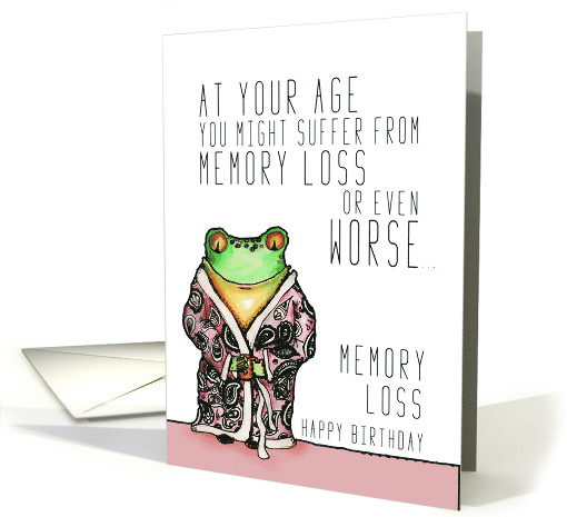 Your Age memory Loss Birthday Frog with Coffee card (1657758)
