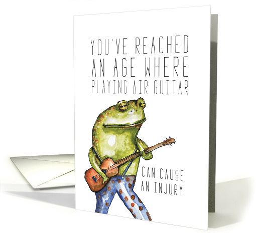 Playing Air Guitar Age Frog Birthday card (1686616)