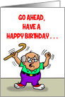 Angry Cartoon Old Man Shouting To Have a Happy Birthday card