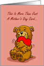 Cute Cartoon Bear Hugging a Heart. This is More Than Just a Mother’s D card