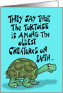 Cartoon Tortoise Saying They’re Among the Oldest Creatures on Earth card
