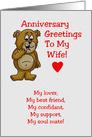 Happy Anniversary To My Wife, lover, best friend, confidant, support card