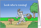 Cartoon Easter Bunny Coming to Child’s House card