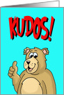 Kudos! With a Cartoon Bear Giving Thumbs Up card
