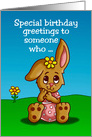Kids Birthday Card with a cute cartoon girl Special Birthday Greetings card
